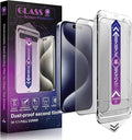 2 Pack Matte Screen Protector for iPhone 15 Pro 6.1-Inch Auto Dust Removal, No Bubbles, Tempered Glass Film, Easy Installation