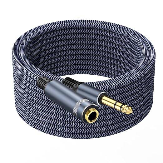 1/4" Male to Female Stereo Headphone Extension Cable - 15ft, Quarter Inch Guitar Cable