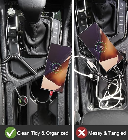 USB to USB C Cable Fast Charging 3ft, 2Pack Coiled USB C Charger Cable for Car, Android Auto USB Type C Charger Cord, USB-C Cable Compatible with iPhone 16/15/Plus/Pro Max/Samsung Galaxy A20 S20 - Red