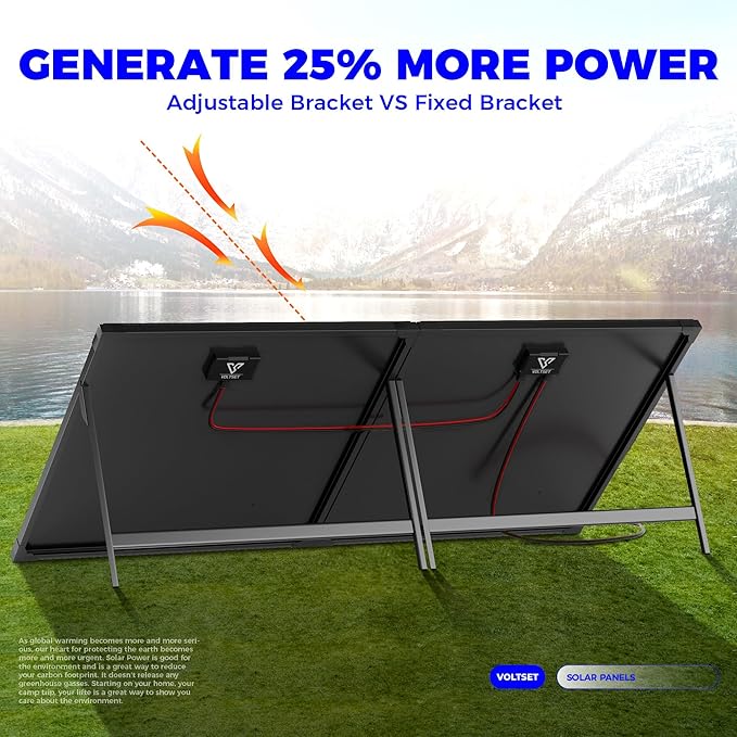 100 Watt 12 Volt Portable Solar Panel with Waterproof 10A Charger Controller, Foldable 100W Solar Charger Suitcase with H-Bracket for Power Station, Car, Camping, RV, Boat and Outside