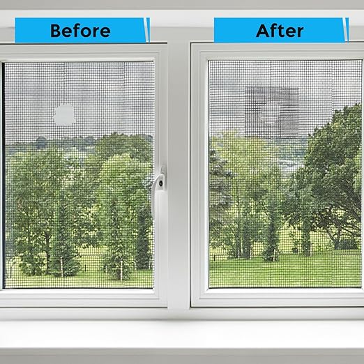 Grey Window Screen Repair Tape, 2IN X 10FT Screen Repair Kit for Windows or Doors, Strong Adhesive Fiberglass Mesh Patch Tape
