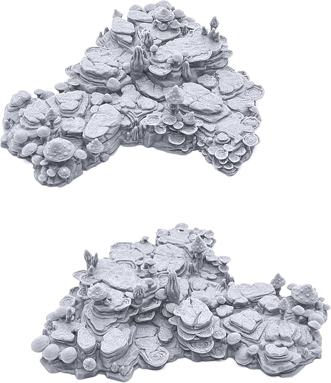 EnderToys Shroom Grotto Floors by Printable Scenery, 3D Printed Tabletop RPG Scenery and Wargame Terrain 28mm Miniatures