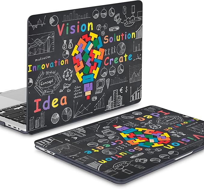 Mektron for MacBook Pro 16 inch Case A2141 with Touch Bar and Touch ID (2020 2019 Release), Geometric Blackboard Hard Shell Case Cover with Keyboard Skin & Screen Protector & Dust Plug