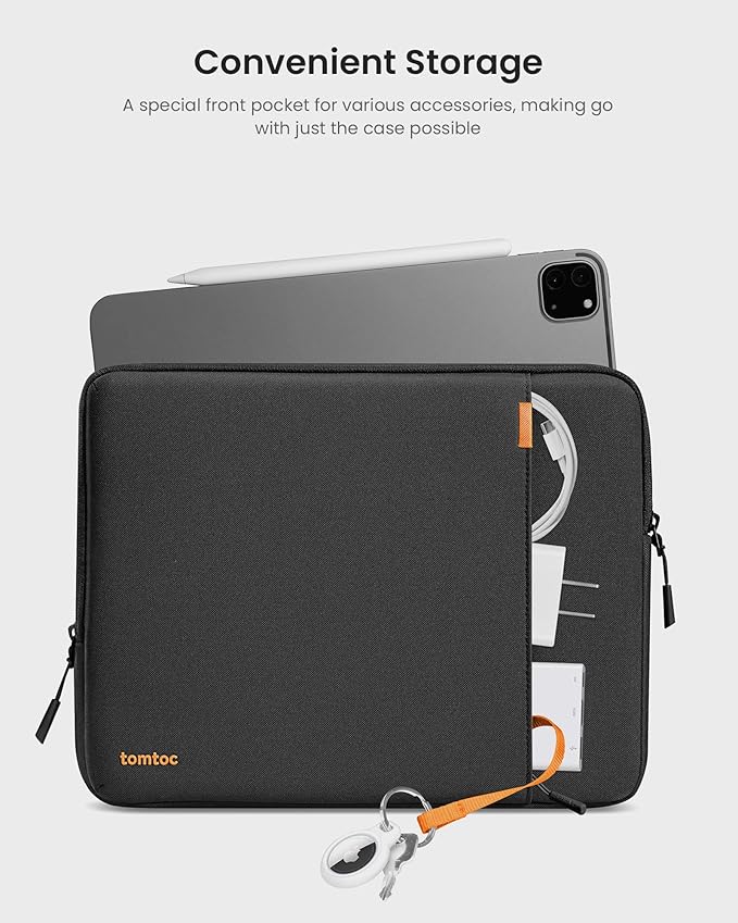 tomtoc 360 Protective Tablet Sleeve for iPad Pro 11-inch (M4/4th/3rd/2nd/1st Gen), iPad Air 11-inch (M3/M2) 2025 with Magic Keyboard/Smart Keyboard Folio, iPad (A16)11-in, Water-Resistant Tablet Case