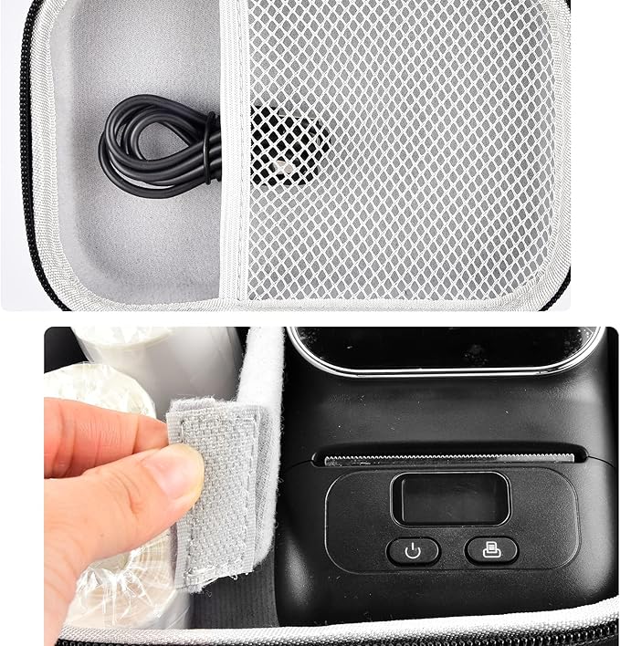 Case Compatible with Phomemo M110 Label Maker - Portable Mini Bluetooth Thermal Label Maker Carrying Storage Bag for Printer Labels, USB Cable and Accessories Black (Box Only)