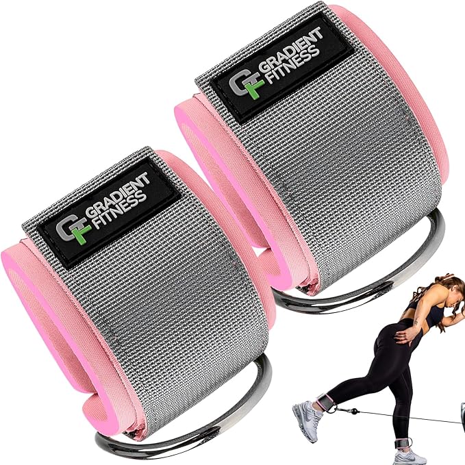Gradient Fitness Ankle Straps (2 Pack) | Ankle Strap for Cable Machine, Ankle Bands for Working Out, Cable Ankle Strap