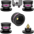 HiFi Speaker Spikes IF03B by Audiocrast, Speaker Vibration Dampener Stand Feet Pads Shock Absorber Isolation Pucks, Speaker Resonance Reducer with Non-Slip Mat for Turntable Amp CD DAC Recorder