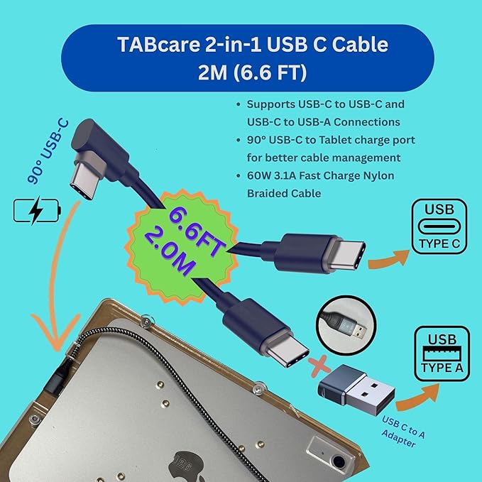 TABcare Anti-Theft Acrylic VESA Enclosure for Apple iPad Pro 11" 1st, 2nd, 3rd, 4th gen. with Free Wall Mount Kit & 90-Degree Angle USB C Cable (iPad Pro 11 1/2/3/4, Clear)