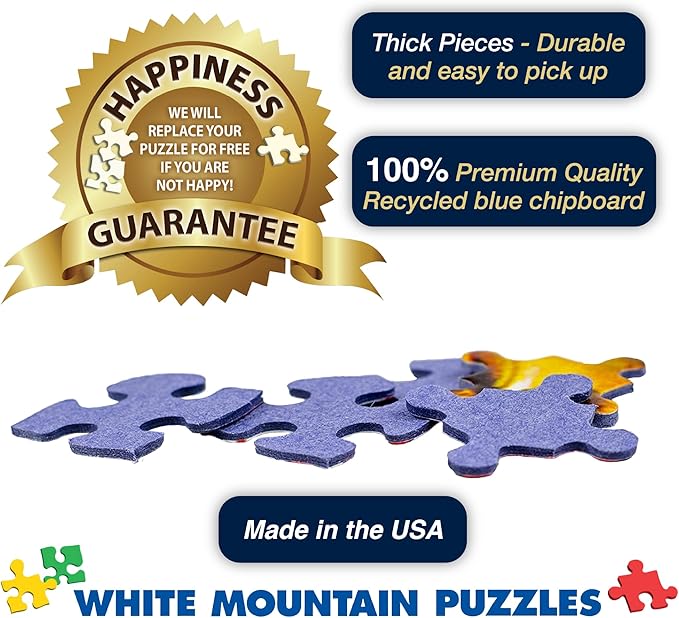 White Mountain Did You Know Fun 1000 Piece Puzzle for Adults Vintage Collage Jigsaw Puzzles for Seniors