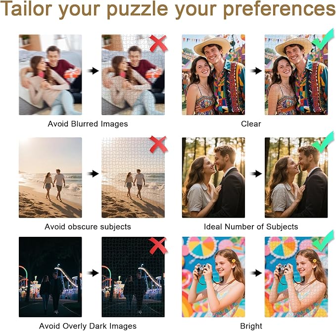 Personalized Photo Puzzle with Glossy Finish – Custom Jigsaw Puzzle 120/200/300/500/1000/1500 Pieces for Family, Couples, Pets, Birthdays, and Weddings (1000-Horizontal)