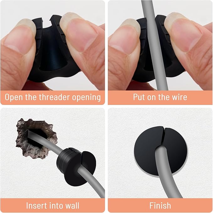Cable Routing Kit for Starlink for 1 inch Wall Hole, Wall Bushing Grommet, Starlink Accessories, Silicone Cable Wall Pass, Starlink Anti-Slip Wall Grommets for Cables (1 inch) 2 Pcs