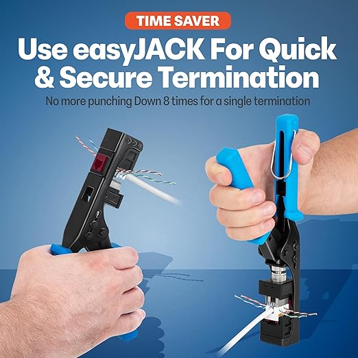 Everest 90° Angled RJ45 Cat5e Keystone Jacks 50-Pack in Red - Slim Profile Female RJ45 Connectors - Cat 5e Keystone Jack - Compatible with 90° Angled Speed Termination Tool - easyJACK (B094WB91H3)