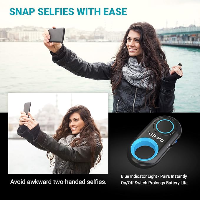 Shutterbug - Camera Shutter Remote Control - Bluetooth Wireless Selfie Button Clicker - Compatible with iPhone, iPad, Android, Samsung, and Google Pixel Cell Phones, Smartphones and Tablets