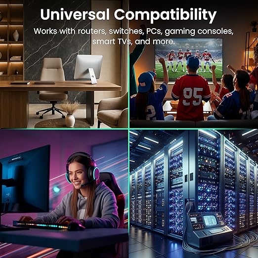 GearIT Cat 6 Ethernet Cable Pack - 24-Pack 4 ft Cat6 Ethernet Patch Cables | RJ45 Network Patch Cable, 10 Gbps Snagless Gold-Plated Connectors - Ethernet Cable Cat 6 for PC, TV, Router - Blue