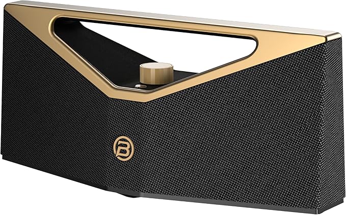 BUGANI Bluetooth Speaker Loud 160W,Waterproof Large Bluetooth Speaker Subwoofer Hi-Res Audio, 12H Playtime Party Outdoor Speakers for Camping, Beach, Golden