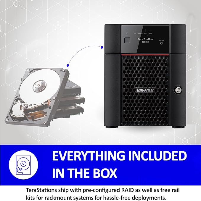 BUFFALO TeraStation Essentials 2025 4-Bay Value Desktop NAS 24TB (4x6TB) with Hard Drives Included