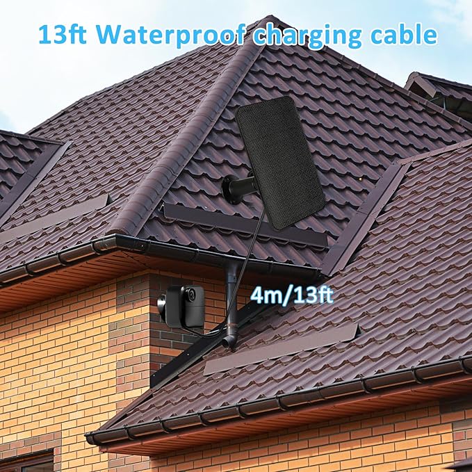 6W Solar Panel Charger for Blink Outdoor/Outdoor(3rd Gen)/XT XT2 Camera Solar Panel with 13.1ft Waterproof Charging Cable, Waterproof Rubber Plug, 360°Adjustable (for Blink 3-1PC)