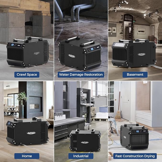 ALORAIR 145 Pint Crawl Spaces Dehumidifier with Pump and Drain Hose, Auto Defrost for Crawlspaces, Commercial, Basements, and Large Rooms up to 1800 Sq.Ft