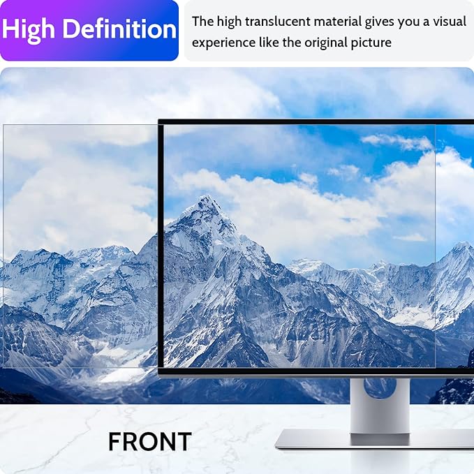 Privacy Screen for Computer Monitor 24 Inch 16:10 Aspect Ratio, Anti Blue Light Glare Removable 24 in Privacy Screen Filter Protective Film, HD 24 Inch Privacy Screen Protector for Monitor