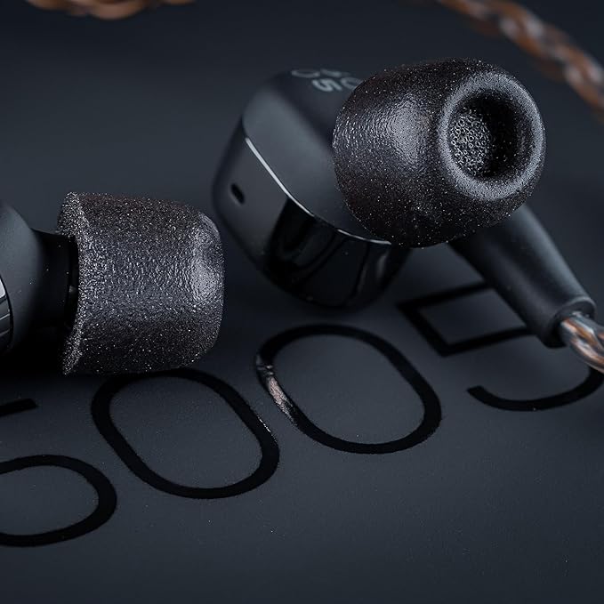 Comply 500 Core Series | Memory Foam Replacement IEM Ear Tips for KZ, Moondrop, FiiO Sennheiser & More | Superior Noise Isolation, Ultimate Comfort, Secure Fit | Oval, Black, Small (3 Pairs)