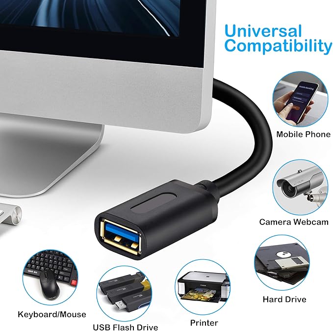 Tan QY USB 3.0 Extension Cable 1Ft-1Pack, USB 3.0 High Speed Extender Cord Type A Male to Female for PlayStation, Xbox, USB Flash Drive, Hard Drive, Card Reader,Scanner,Printer,Keyboard(1Ft-1Pack)