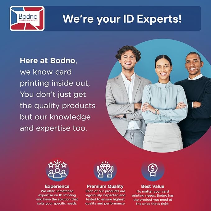 Bodno Magicard 400X Single Sided ID Card Printer & Complete Supplies Package ID Software - Silver Edition