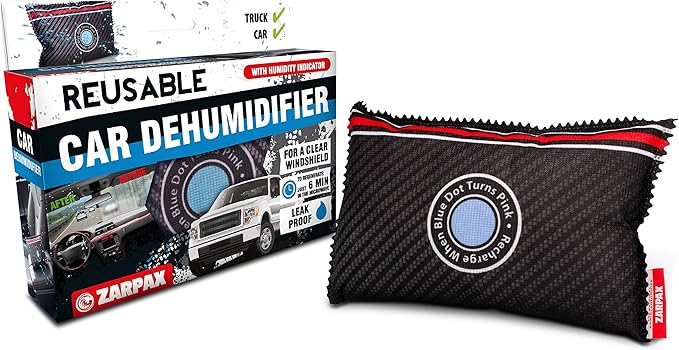 Car Dehumidifier - Rechargeable for Car, Auto, Truck, Van, SUV and RV/Motorhome Moisture absorber Dark Grey, Pack of 1