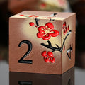 Metal Dice Set DND, DNDND 7 PCS Metallic Flowers D&D Dice with Gorgeous Gift Case for D&D Dungeons and Dragon Tabletop Game (Brown and Cream-Coloured)