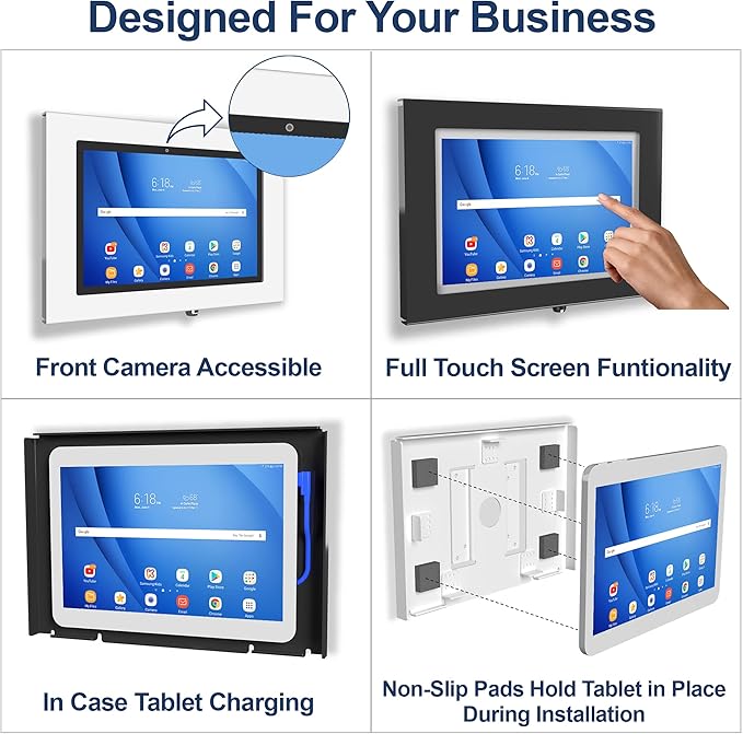 TABcare Locking Anti-Theft Metal Case for Samsung Galaxy TAB A 10.1 2016 Tablet for Kiosk, POS, Store, Show Display, Time Clock (TAB A 10.1 SM-T580, Black)