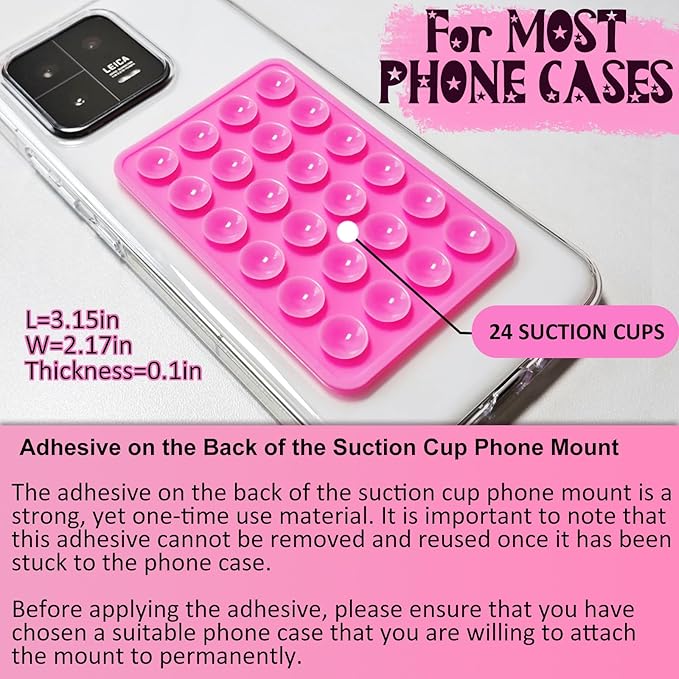 AZXYI Silicone Suction Phone Case Mount, Non Slip Sticky Phone Grip for Cellphone, Strong Grip Holder for Selfies and Videos (Sky Blue)