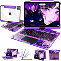 Intermerge Clear Keyboard Case for iPad Air 11" (M3/M2, 2025/2024), Air 5th/4th, Pro 11" 2022-2018, 360° Swivel Multi-Touch Trackpad, 7-Color Backlit, Pencil Holder, Type-C, Neon Pulse