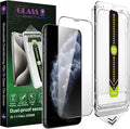 (2-Pack Ultra HD Clear Screen Protector for iPhone 11 Pro Max/XS Max (6.5-Inch),9H Tempered Glass,Full Coverage,Anti-Fingerprint,Auto Dust Removal,Bubble-Free,Easy Installation