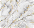 ITNRSIIET Mouse Pad with Stitched Edge Premium Textured Smooth Precise Operation Waterproof Washable Non-Slip Rubber Base Desktop Protection Mat, 10.2×8.3×0.12 inches, Gray Marbling