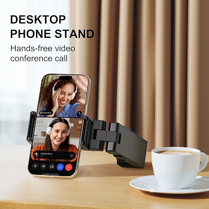 Perilogics 2025 Upgraded Travel Essentials Must Haves Airplane Phone Holder Mount. Improved Ergonomic Lever, Perfect for Long Flight, Cruise, Desk, Travel Gift for Content Creator