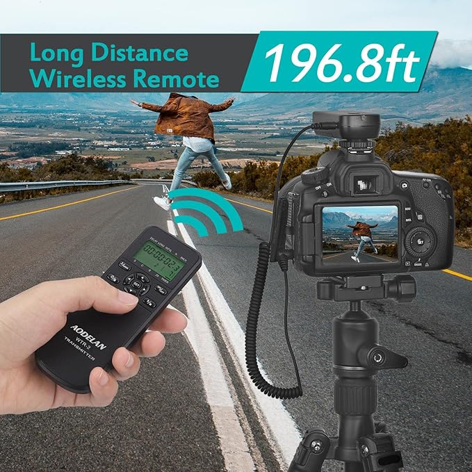 Wireless Shutter Camera Remote Intervalometer Timer Compatible with Nikon Z7, Z7-II, D750, D780, D7500, D7200, D5500, D5300, D610, D600, D90, P7700, P7800, P950; Replaces Nikon MC-DC2