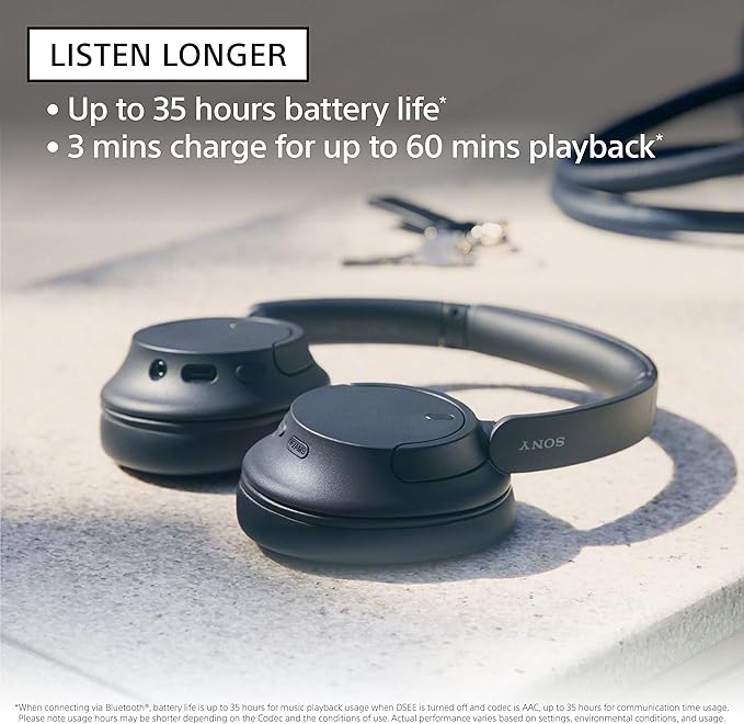 Sony WH-CH720N Noise Canceling Wireless Headphones Bluetooth Over The Ear Headset with Microphone and Alexa Built-in, White New