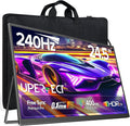 UPERFECT 24.5" Portable Monitor 240Hz Gaming Monitor 1200:1 Contrast FreeSync 1ms Fast IPS Large Screen, Built-in 180° Adjustable Stand/VESA, USB-C HDMI Second Screen for Laptop, Phone, Game Console