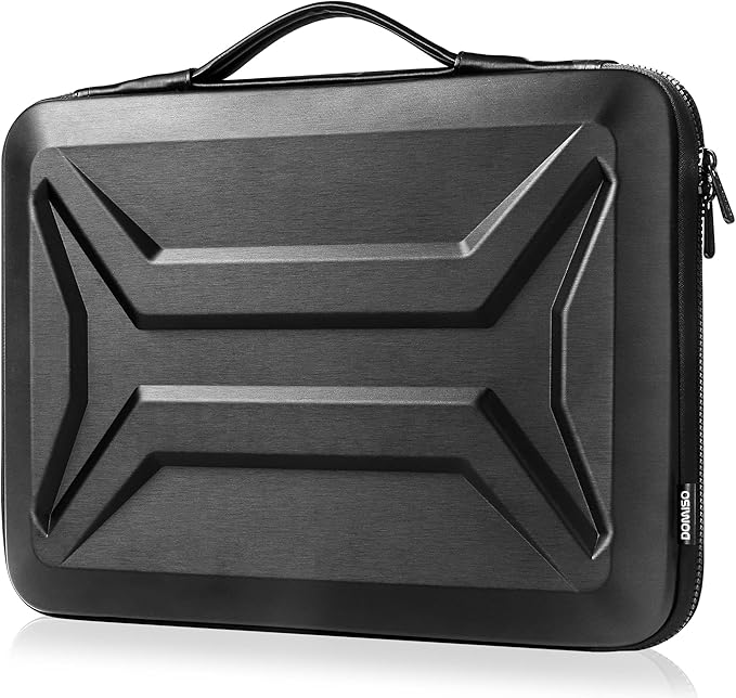 DOMISO 15.6 Inch Laptop Case Rugged Sleeve Waterproof Hard Shell Protective Cover Fits Most 15.6" Laptops/Macbook Pro/Lenovo IdeaPad/HP ENVY/Dell XPS (Black)