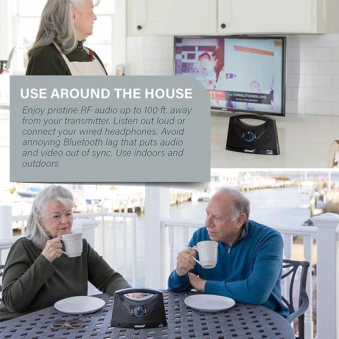 Portable Wireless TV Speakers for Smart TV - Ideal for TV Watching Without The Blaring Volume - Wireless Speakers for TV Designed for Hard of Hearing, Elderly, and Seniors - 100ft Range