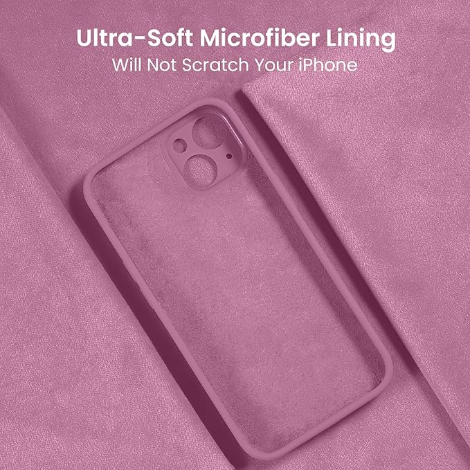 FireNova Designed for iPhone 15 Plus Case, Silicone [Camera Protection] Case with [2 Screen Protectors], Soft Anti-Scratch Microfiber Lining Inside, 6.7 inch, Lilac Purple