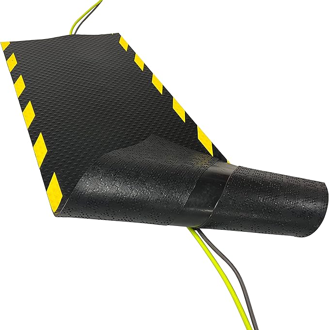 Portifera Morland Protect Rubber - 47¼in x 15⅝in - Nitrile Rubber Cord Cover Mat - Outdoor and Indoor use - Overfloor Protector for Cables Cords or Wires - Protect from Trips and Falls Repositionable
