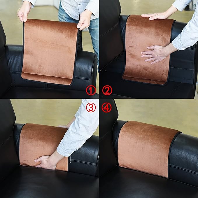 Wanty Velvet Sofa Couch Chair Armrest Soft Caddy Organizer Holder for Remote Control, Cell Phone, Book, Pencil (Brown)