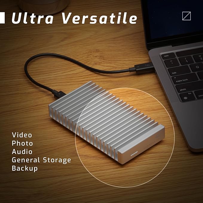 OWC 8TB Express 1M2 40Gb/s Portable NVMe SSD USB4 (Thunderbolt Compatible/USB-C) Ultra Fast External SSD Drive with Aluminum Heat Sink Enclosure