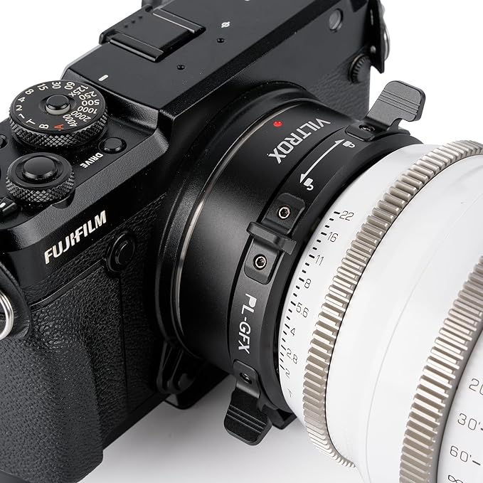 VILTROX PL-GFX Mount Adapter Ring Manual Focus Lens Converter with Rotary Lock Compatible with PL Lens to Fuji G Mount GFX Cameras Fuji GFX100S,GFX100,GFX50R,GFX50S,GFX50S II/PL-GFX Pro etc.