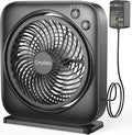 Portable Table fan, Window Fan,Small Box Fan with 3 Powerful Speed & 4 Timer Setting, 270° Pivoting Quiet Square DC Fan for Home Office Bedroom Bathroom Kitchen