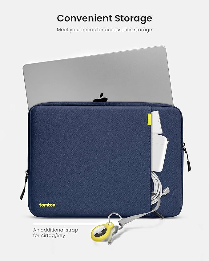 tomtoc 360° Protective Laptop Sleeve for 16-inch MacBook Pro M4/M3/M2/M1 Pro/Max A3403 A3186 A2991 A2780 A2485 A2141 2024-2019, Dell XPS 16 Laptop, Water-Resistant MacBook Case with Accessory Pocket