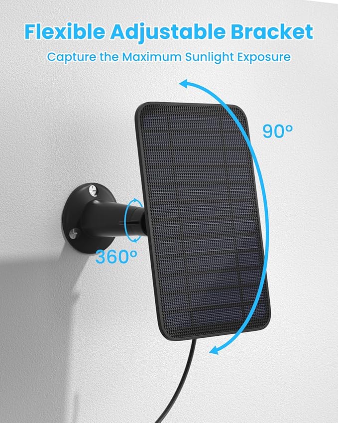 5W Solar Panel Compatible with Blink Outdoor 4(4th Gen)/Blink Outdoor(3rd Gen) XT3 & Blink XT2/XT Camera, Blink Solar Panel Charger with 13.1ft Cable Rubber Plug, IP65 Waterproof, Secure Mount, 3 Pack