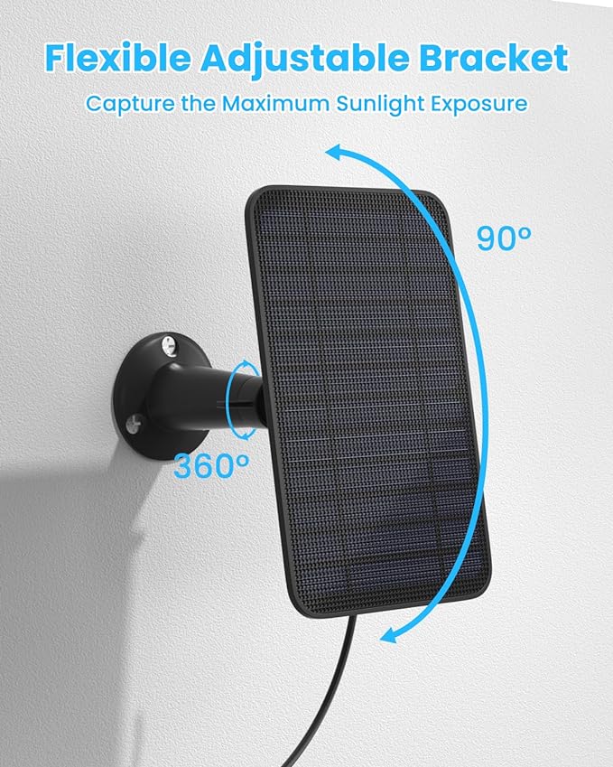 5W Solar Panel for Blink Camera Outdoor, Solar Panel Charger Compatible with Blink Outdoor 4 (4th Gen) Camera, Solar Panel w/Battery for Blink Camera, 9.8ft Cable Rubber Plug IP65 Waterproof, 4 Pack
