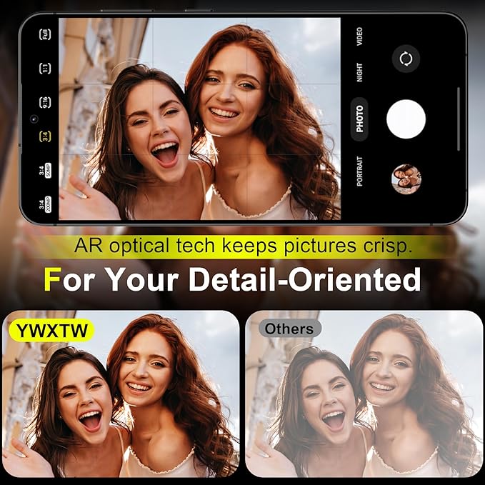 YWXTW Camera Lens Protector for Samsung Galaxy S25 Accessories [1:1 Fit & Ultra Clarity] 9H Tempered Glass Metal Individual Ring Camera Cover Screen Protector for S25, Case Friendly (Multi-Coloured)