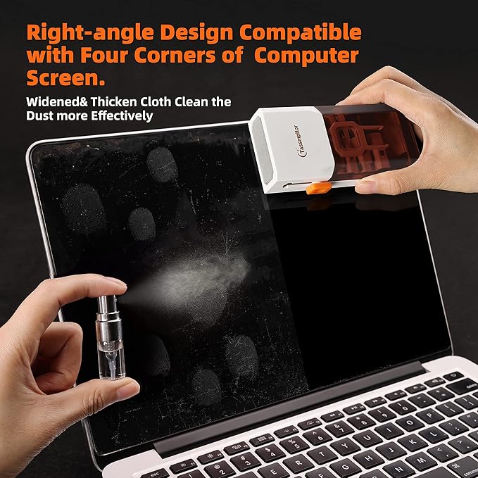 Laptop Screen Keyboard Cleaner Kit, All in 1 Electronics Cleaning Tool for MacBook iPad iPhone Pro Cell Phone, Brush Tool for Tablet, Computer, PC Monitor,TV Camera Lens with Patent, Brown
